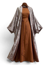 Load image into Gallery viewer, Shimmer Abaya set  - Dark Rust