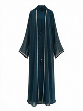 Load image into Gallery viewer, Malika Abaya- 3 piece Set - Teal