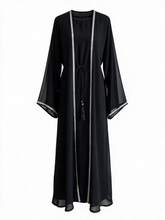 Load image into Gallery viewer, Malika Abaya- 3 piece Set - Black