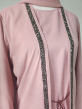 Load image into Gallery viewer, Diamante&#39;  Lux Abaya Set - Dusty Pink (3 piece Set)
