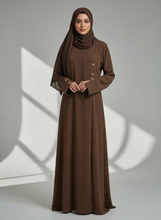 Load image into Gallery viewer, Serene Coat Abaya- Sepia Brown