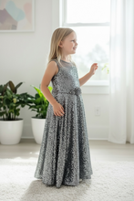 Load image into Gallery viewer, Sequins Girls Frock/Dress - Silver