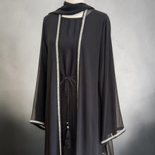 Load image into Gallery viewer, Malika Abaya- 3 piece Set - Black