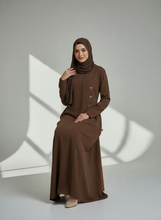 Load image into Gallery viewer, Serene Coat Abaya- Sepia Brown