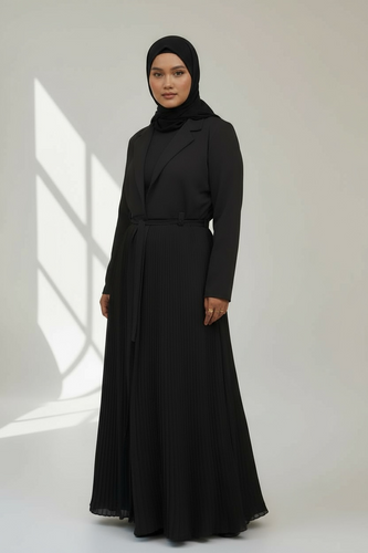 Amber Coat Abaya - Black