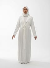 Load image into Gallery viewer, Amber Coat Abaya - White