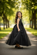 Load image into Gallery viewer, Black Tulle Princess frock