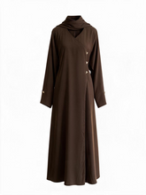Load image into Gallery viewer, Serene Coat Abaya- Sepia Brown
