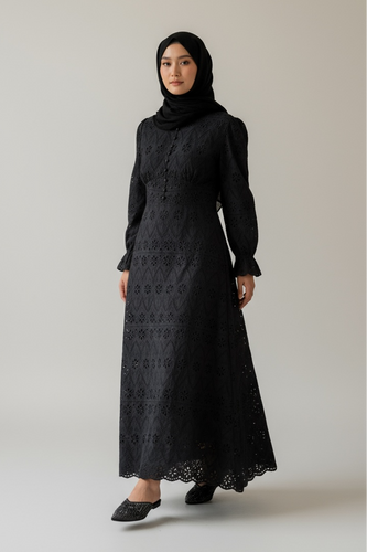 Laily Embroidered Dress - Black