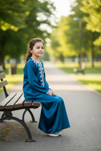 Load image into Gallery viewer, Lulu Silk Kids Kaftan - Teal