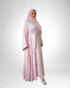 Iris Lux Abaya Dress  - Pastel Pink