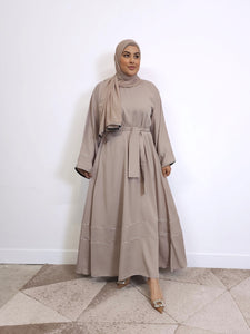 Iris Lux Abaya Dress  - Nude Tan