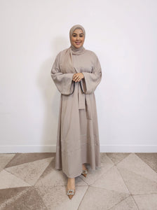 Iris Lux Abaya Dress  - Nude Tan