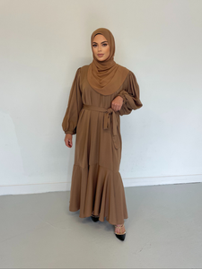 Milan Lux Dress  - Tan Latte