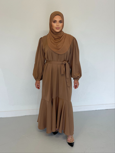 Milan Lux Dress  - Tan Latte