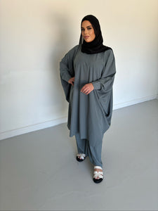 Mila Kaftan Tunic Set - Grey