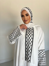 Load image into Gallery viewer, Olive Palestinian Abaya -White and Black  - U.A.E