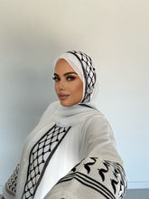 Load image into Gallery viewer, Olive Palestinian Abaya -White and Black  - U.A.E