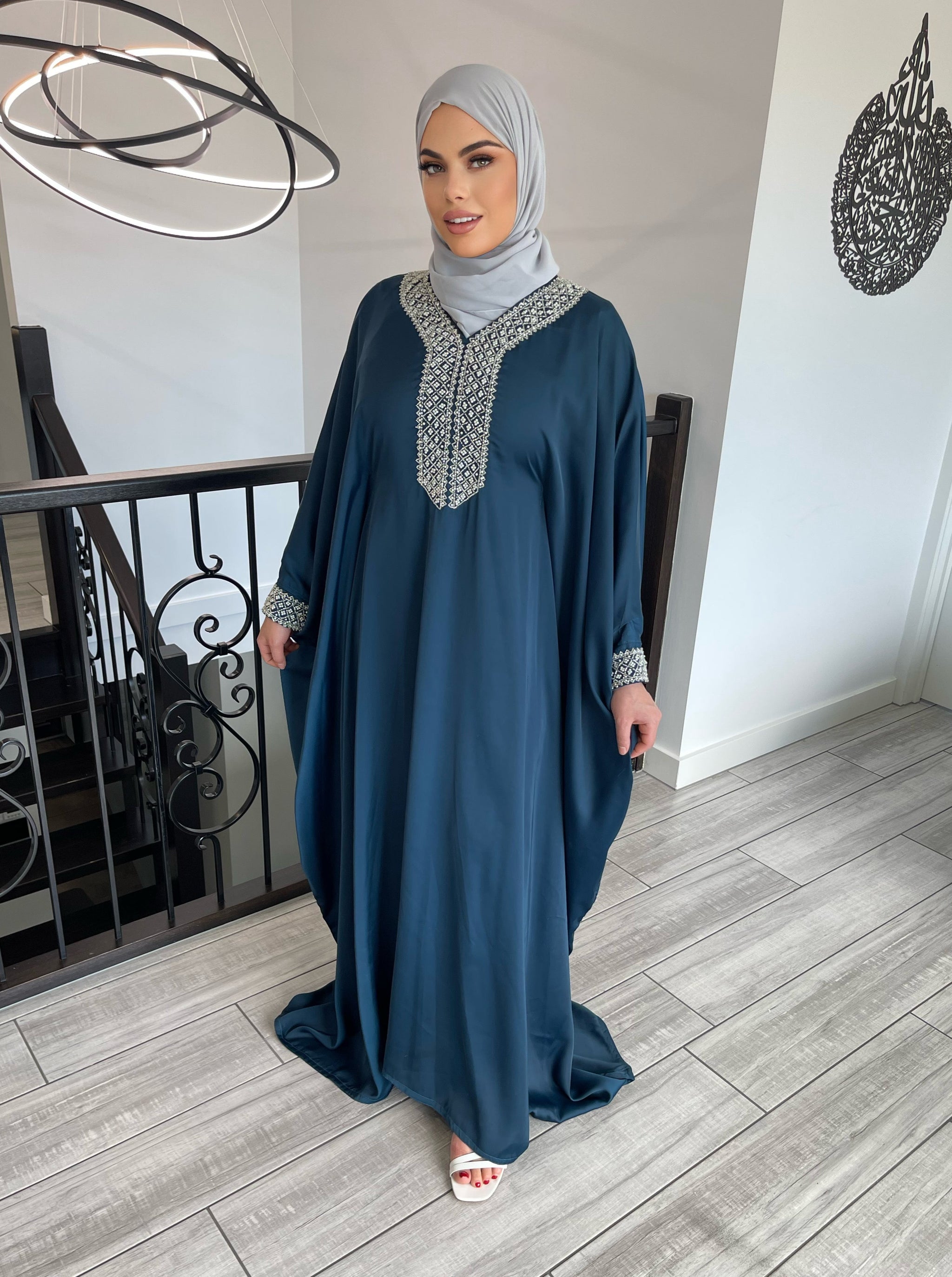 formal kaftan dresses australia Misty Lustre kaftan dress in black – Philosophy Australia main image 1