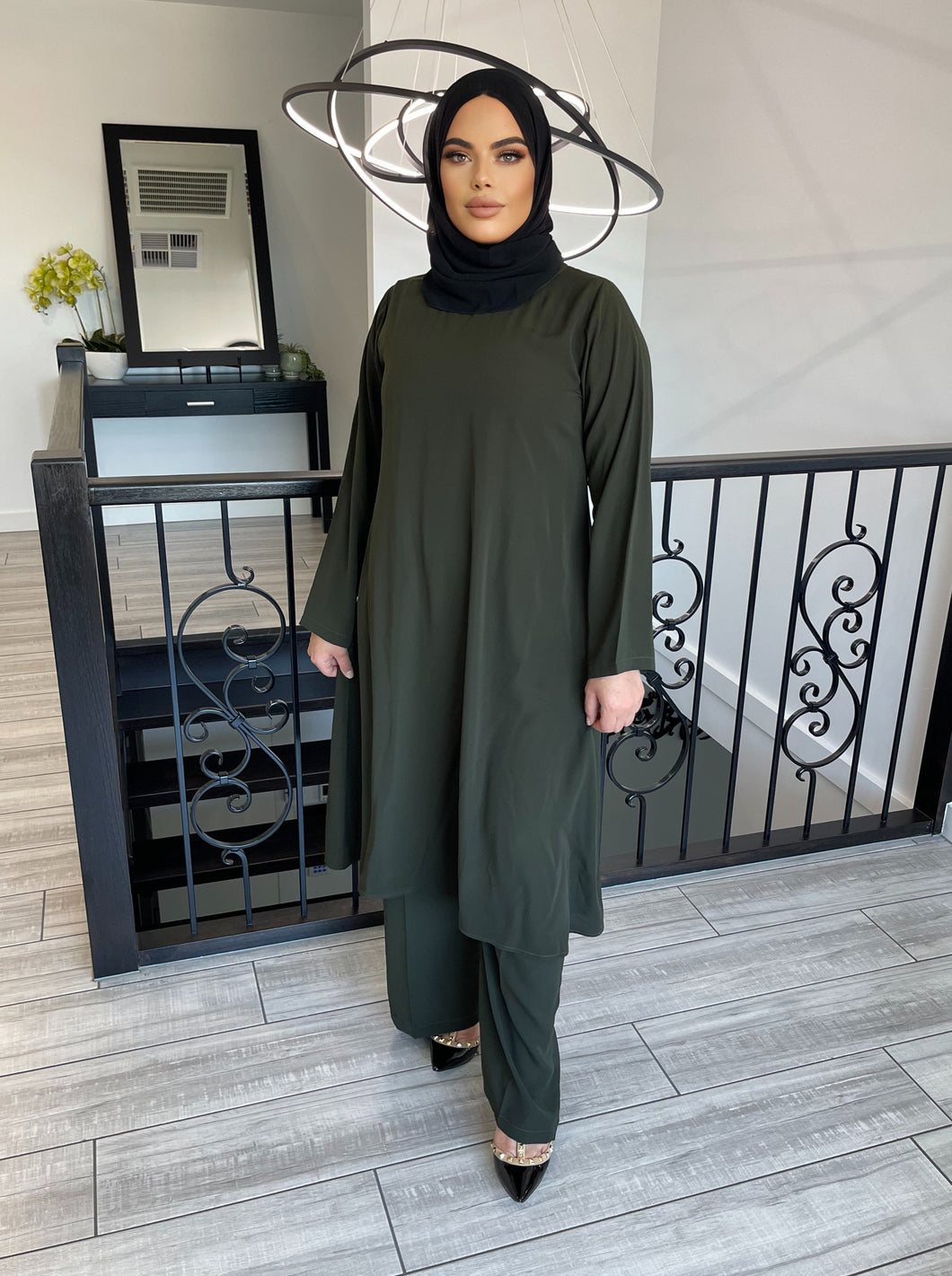 Anaya Tunic Set -Olive