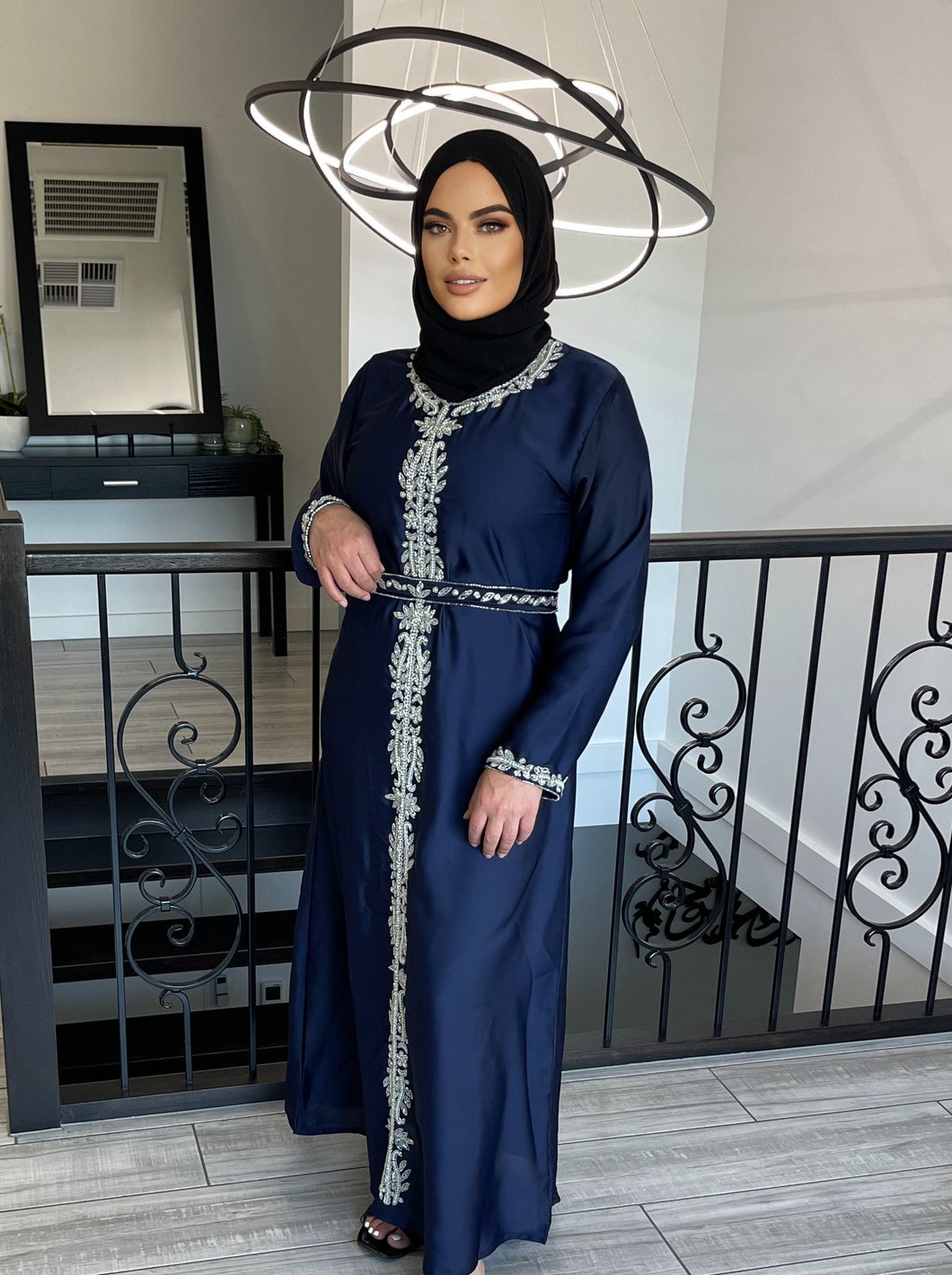 Huda Takshita Dress- Navy MOZA Kaftans Australia Huda Takshita Dress- Navy MOZA Kaftans Australia
