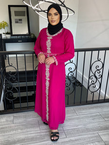 Huda Takshita Dress- Fuschia