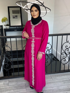 Huda Takshita Dress- Fuschia