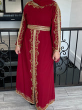 Load image into Gallery viewer, Amara Kaftan - Dark Red