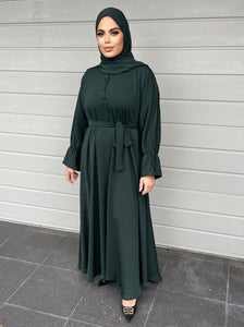 Lara Lux Abaya- Forest Green