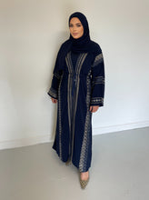 Load image into Gallery viewer, Samia Embroidered Abaya Set- Navy