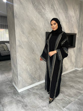 Load image into Gallery viewer, Samia Embroidered Abaya Set- Black