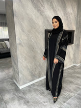 Load image into Gallery viewer, Samia Embroidered Abaya Set- Black