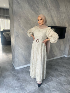 Grace Lace Dress -Creamy Beige