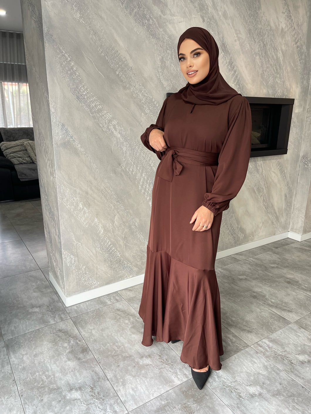 Milan Lux Dress  - Chocolate