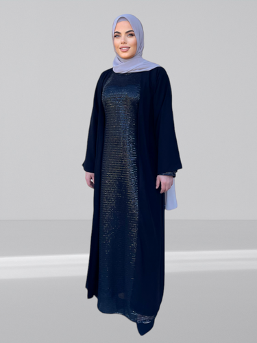 Amal Sequin Abaya -Black