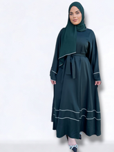 Load image into Gallery viewer, Iris Lux Abaya Dress  - Dark Forest Green