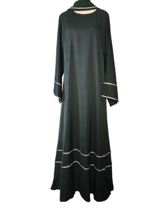 Iris Lux Abaya Dress  - Dark Forest Green