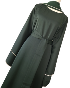 Iris Lux Abaya Dress  - Dark Forest Green