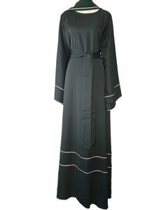 Iris Lux Abaya Dress  - Dark Forest Green