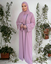 Load image into Gallery viewer, Diamante&#39;  Lux Abaya Set - Dusty Pink (3 piece Set)