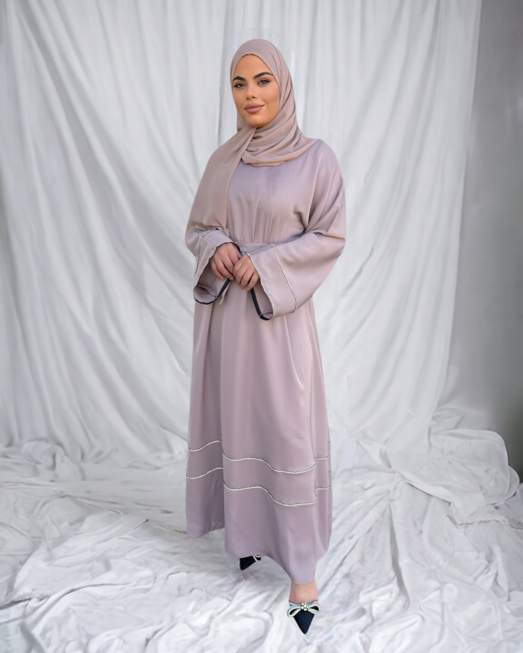 Iris Lux Abaya Dress  - Nude Tan