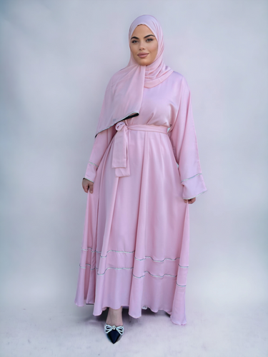 Iris Lux Abaya Dress  - Pastel Pink