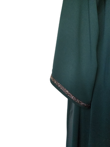 Diamante'  Lux Abaya Set - Emerald Green (3 piece Set)