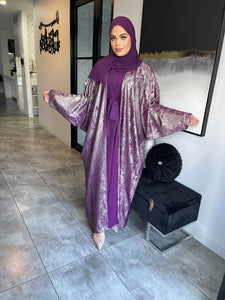 Shimmer Abaya set  - Mauve