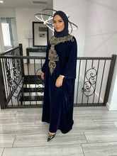 Load image into Gallery viewer, Esra Velvet Kaftan -Navy