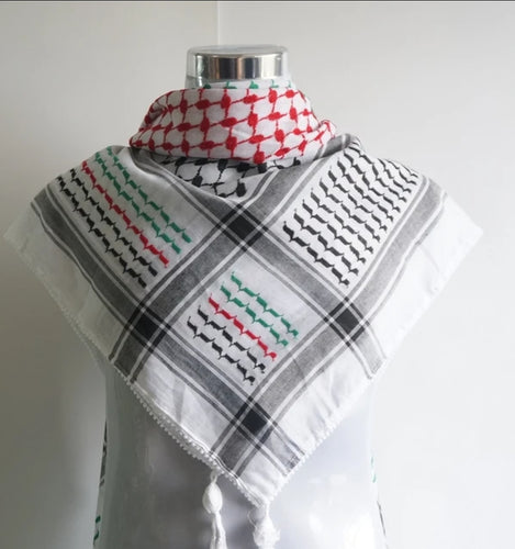 Palestinian Scarf -cotton woven tri colour