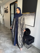 Load image into Gallery viewer, Shimmer Abaya set  - Midnight Blue