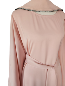 Iris Lux Abaya Dress  - Pastel Pink