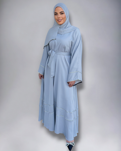 Iris Lux Abaya Dress  - Pastel Grey