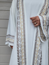 Load image into Gallery viewer, Maha Qatar Embroidered Abaya- Off White